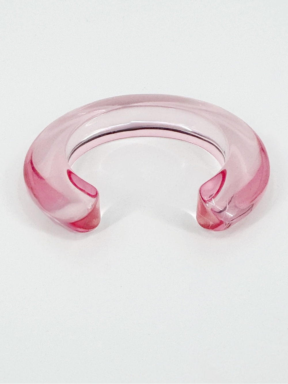 Vintage Translucent Pink Resin Ridge Cuff
